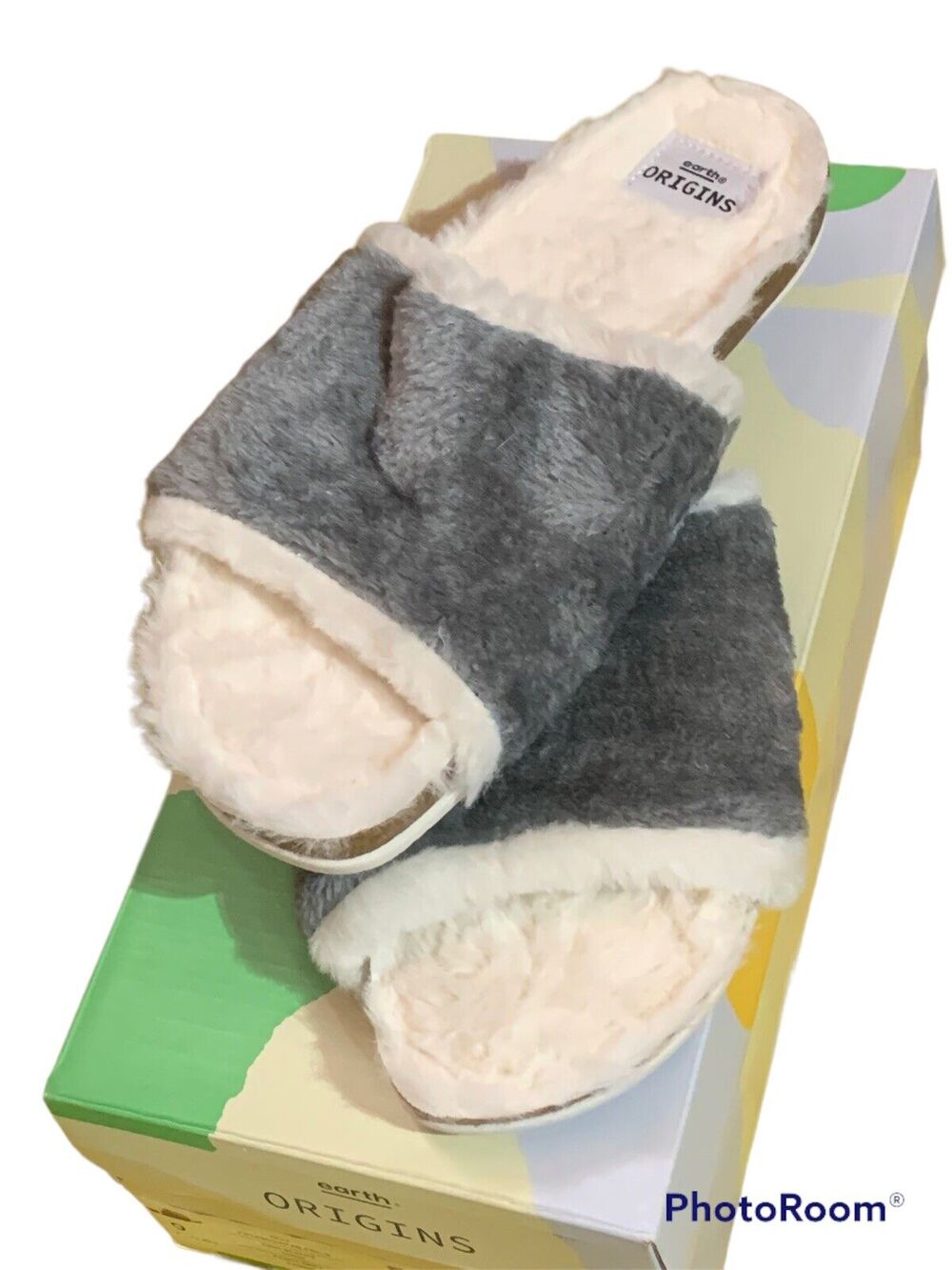 EARTH ORIGINS Women's Olli Cozy House Slippers Frost Gray 9 M